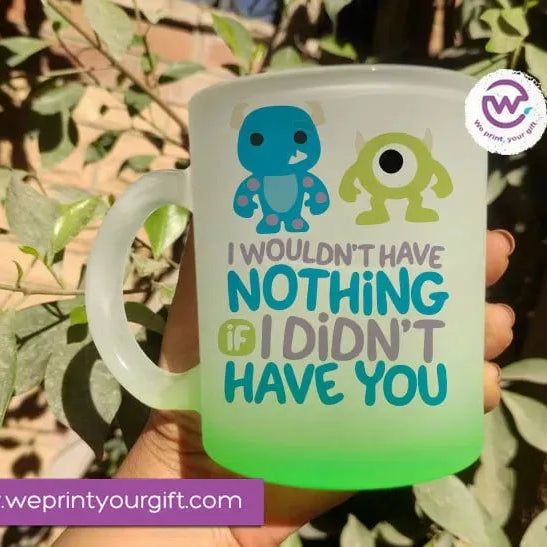Frosted Glass Mug-Monsters - WE PRINT
