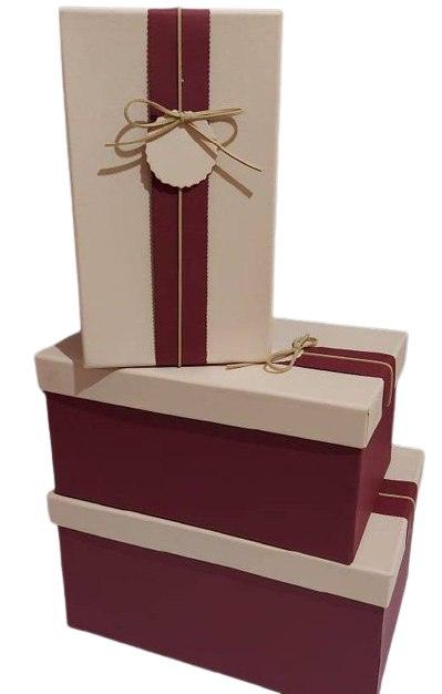 Gift Box - Dark Red striped - weprint.yourgift