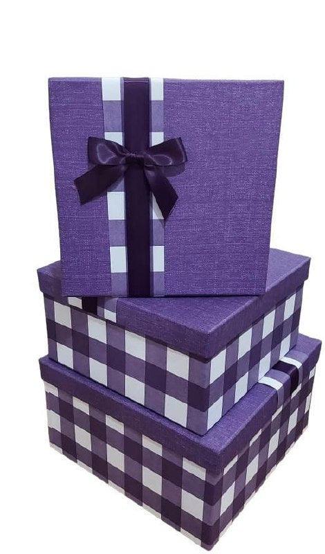 Gift Box -Purple checks - weprint.yourgift