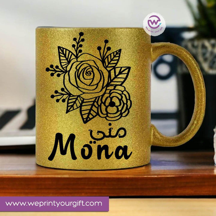 Glitter Mug Arabic Names A - WE PRINT