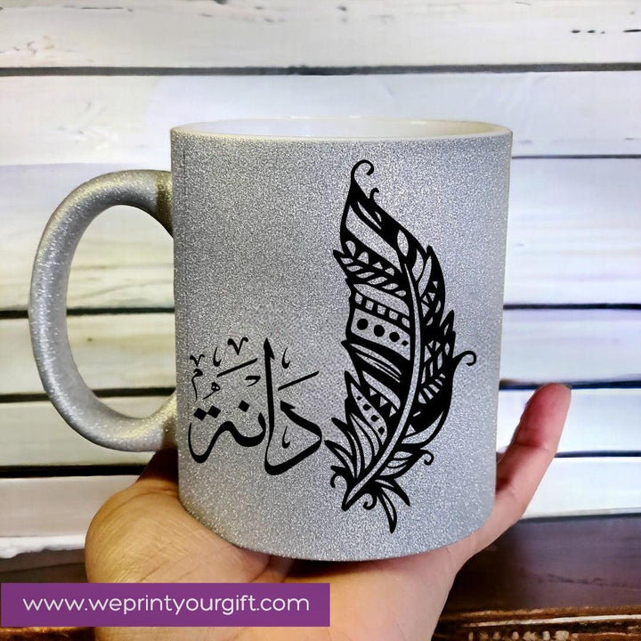 Glitter Mug Arabic Names - WE PRINT