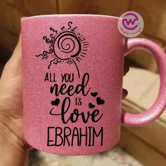 Glitter Mug - love is - WE PRINT