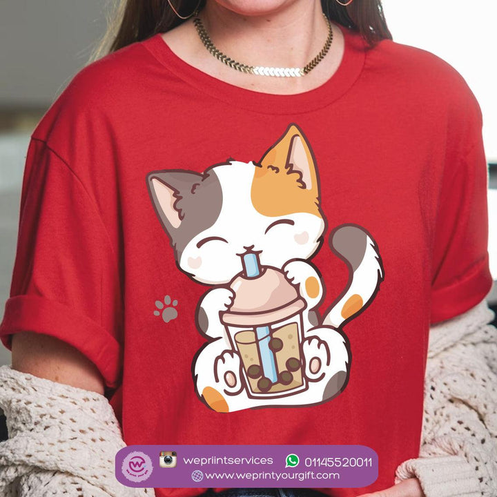 Half sleeve T-shirt - Cat - weprint.yourgift