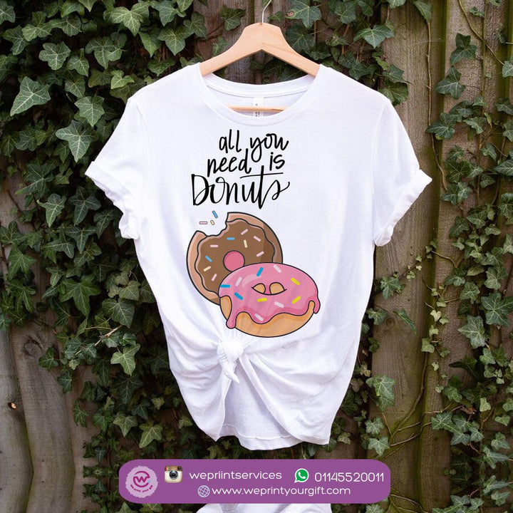 Half sleeve T-shirt- Donuts - weprint.yourgift