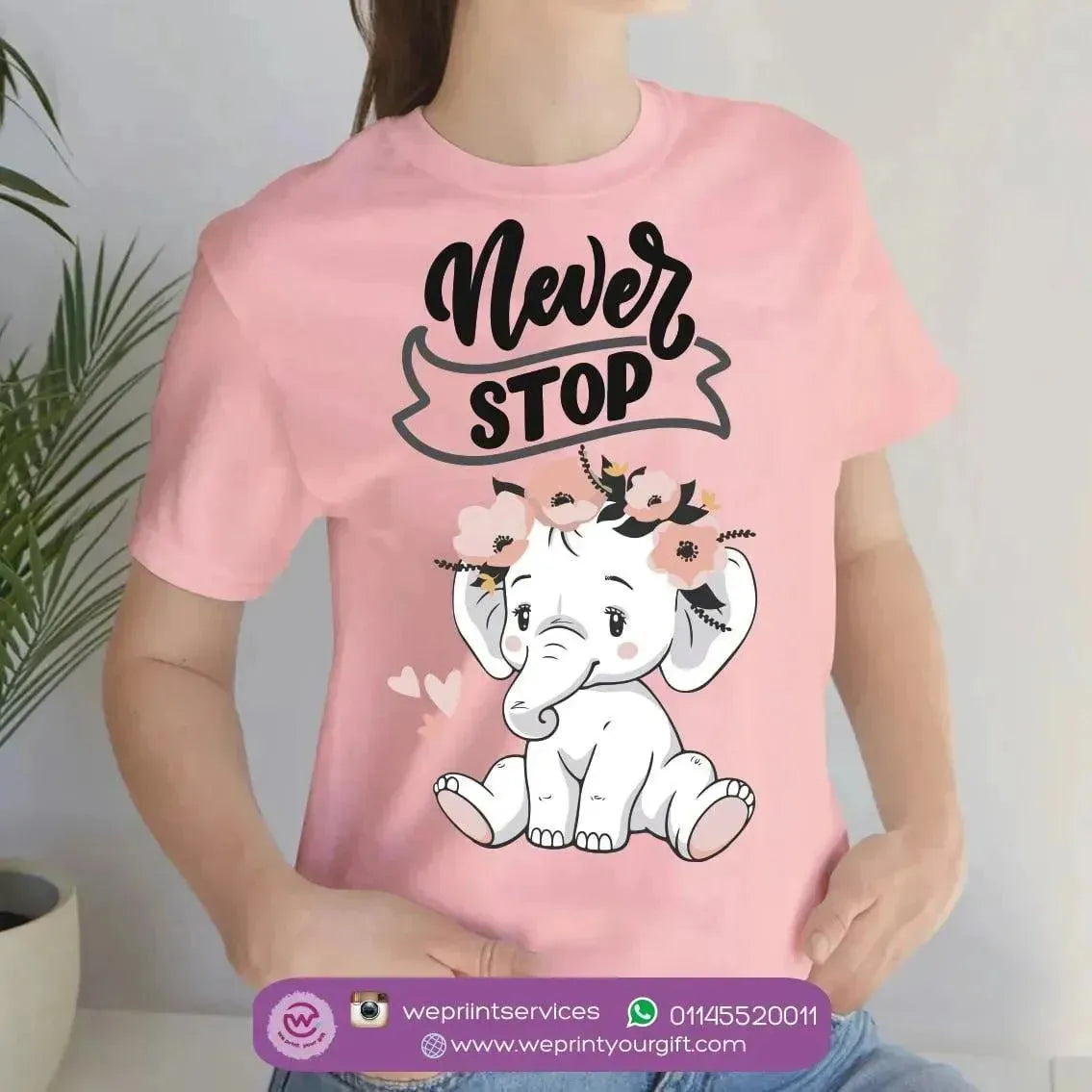 Half sleeve T-shirt- Elephant-A - WE PRINT