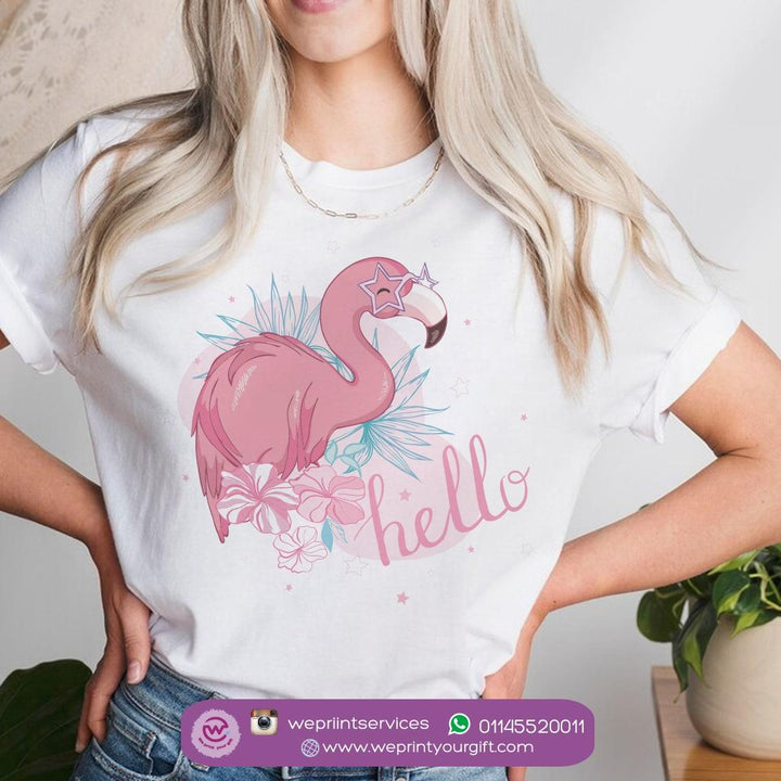 Half sleeve T-shirt - Flamingo - weprint.yourgift
