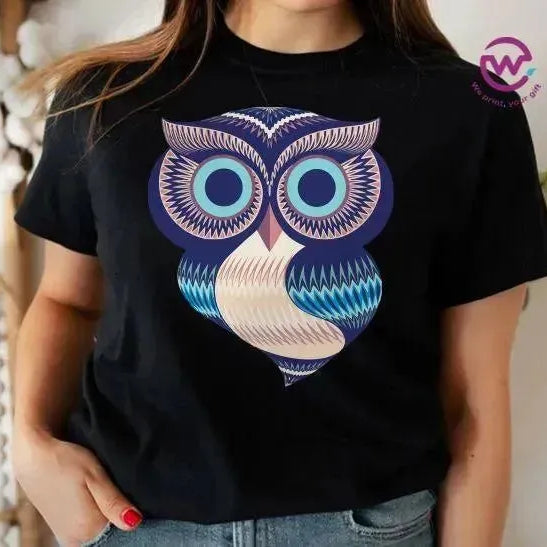 Half sleeve T-shirt- Owl-A - WE PRINT