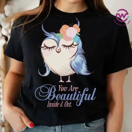 Half sleeve T-shirt- Owl-A - WE PRINT