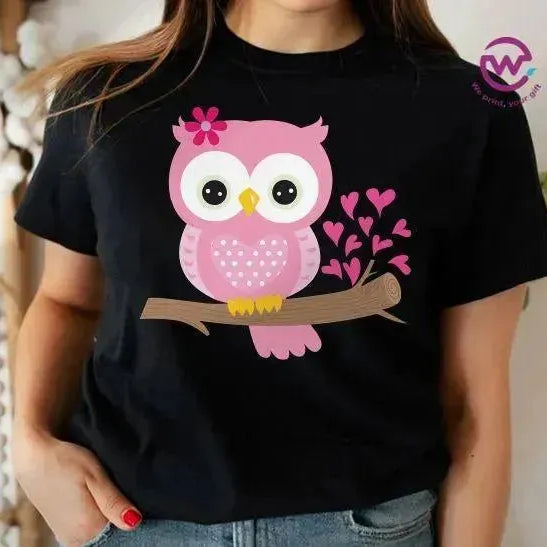 Half sleeve T-shirt- Owl-A - WE PRINT