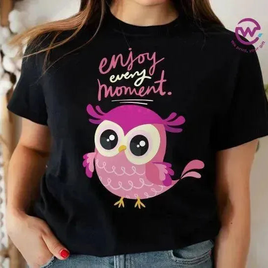 Half sleeve T-shirt- Owl-A - WE PRINT