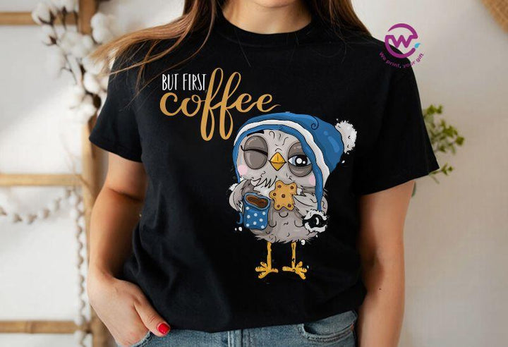Half sleeve T-shirt- Owl - weprint.yourgift