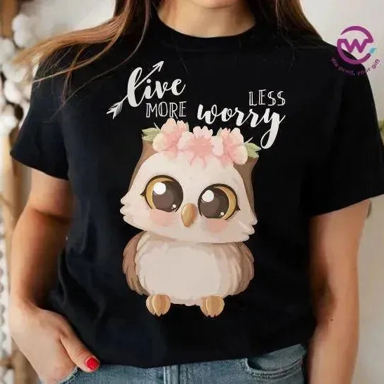 Half sleeve T-shirt- Owl-B - WE PRINT