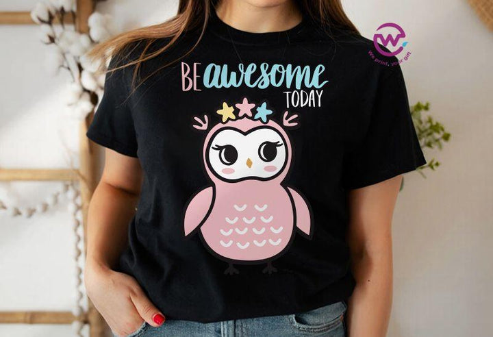 Half sleeve T-shirt- Owl - weprint.yourgift