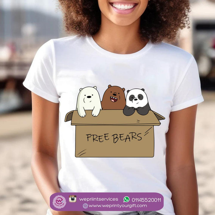 Half sleeve T-shirt- Three Bears - weprint.yourgift