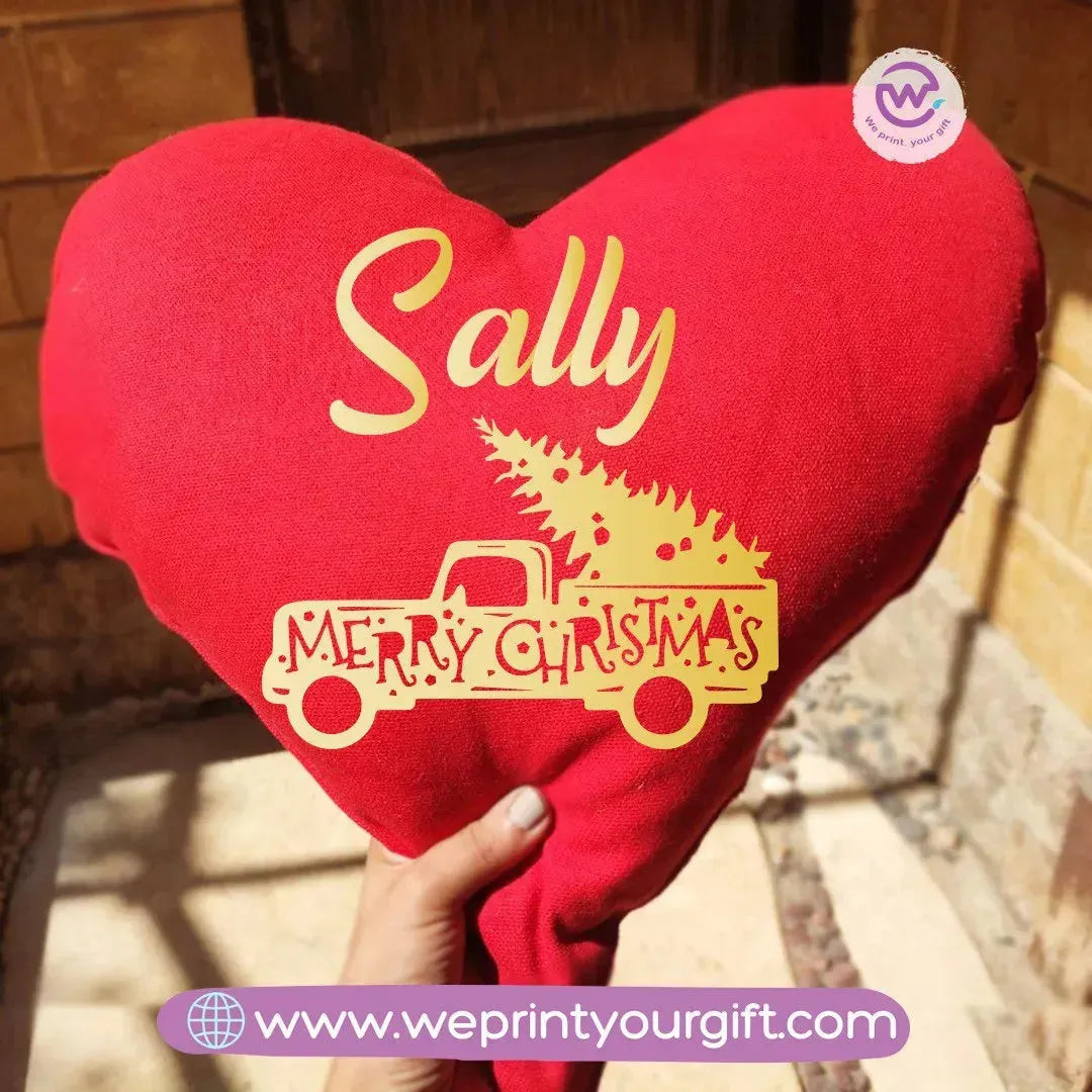 Heart Fabric Cushion-Christmas - WE PRINT