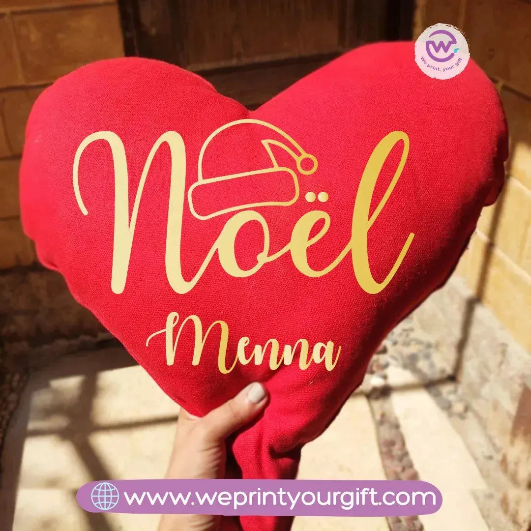 Heart Fabric Cushion-Christmas - WE PRINT
