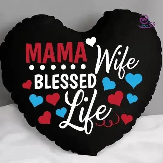 Heart Fabric Cushion -MOM - WE PRINT