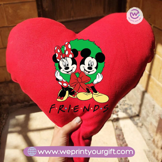 Heart Fabric Cushion-Snowman - WE PRINT