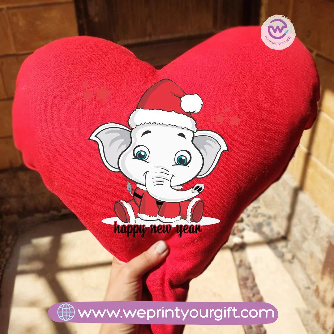 Heart Fabric Cushion-Snowman - WE PRINT