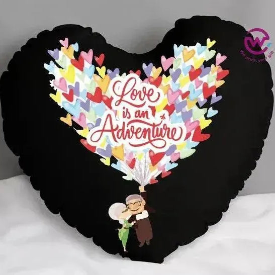 Heart Fabric Cushion - Valentine's Day- lOVE IS.. - WE PRINT