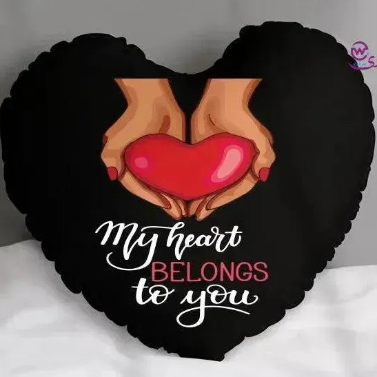 Heart Fabric Cushion - Valentine's Day- lOVE IS.. - WE PRINT