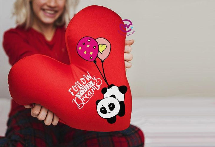 Heart Fabric Cushion - Valentine's Day - PANDA - weprint.yourgift