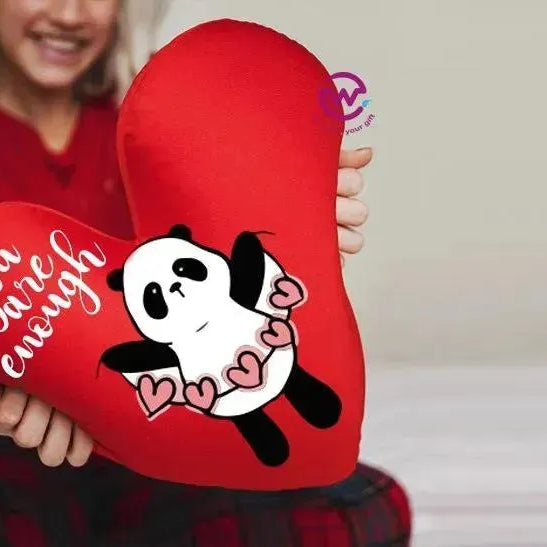 Heart Fabric Cushion - Valentine's Day - PANDA - WE PRINT