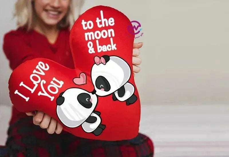 Heart Fabric Cushion - Valentine's Day - PANDA - WE PRINT