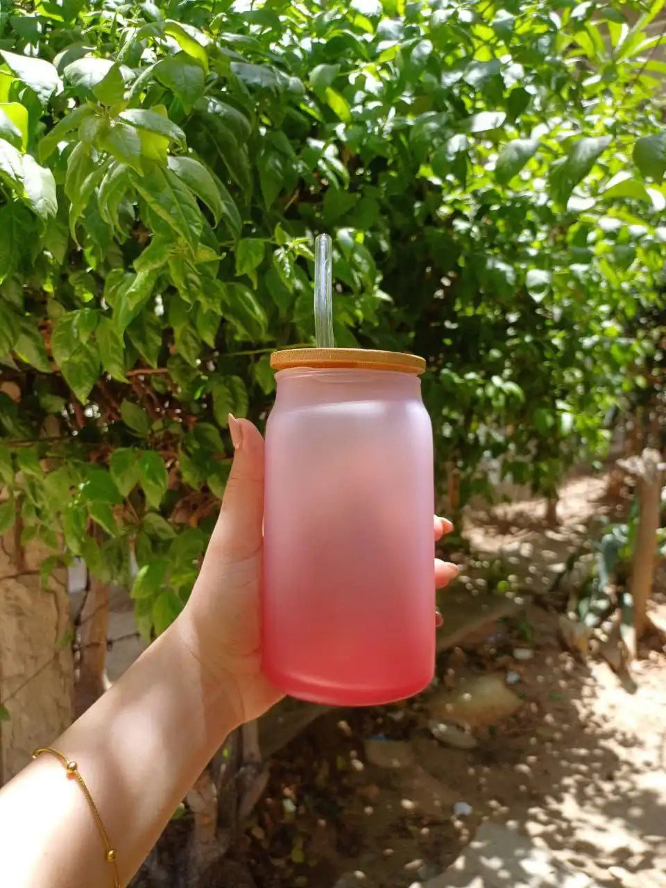 Frosted mug with straw- Customization Option