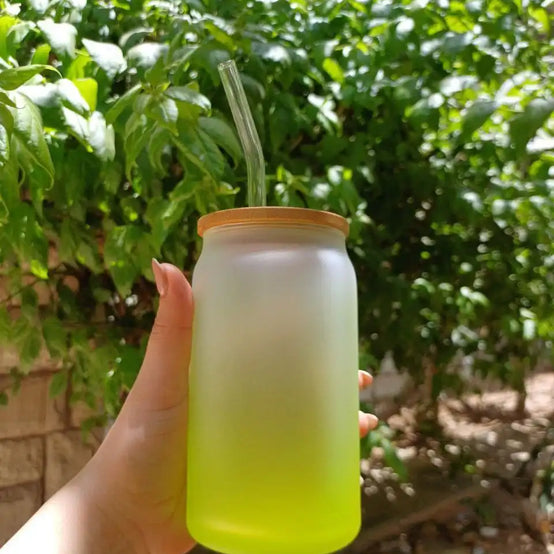 Frosted mug with straw- Customization Option