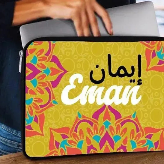 Laptop Sleeve-Canvas-Boho -Names - WE PRINT