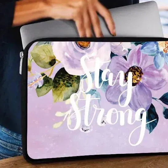 Laptop Sleeve-Canvas- Motivation -Floral - WE PRINT