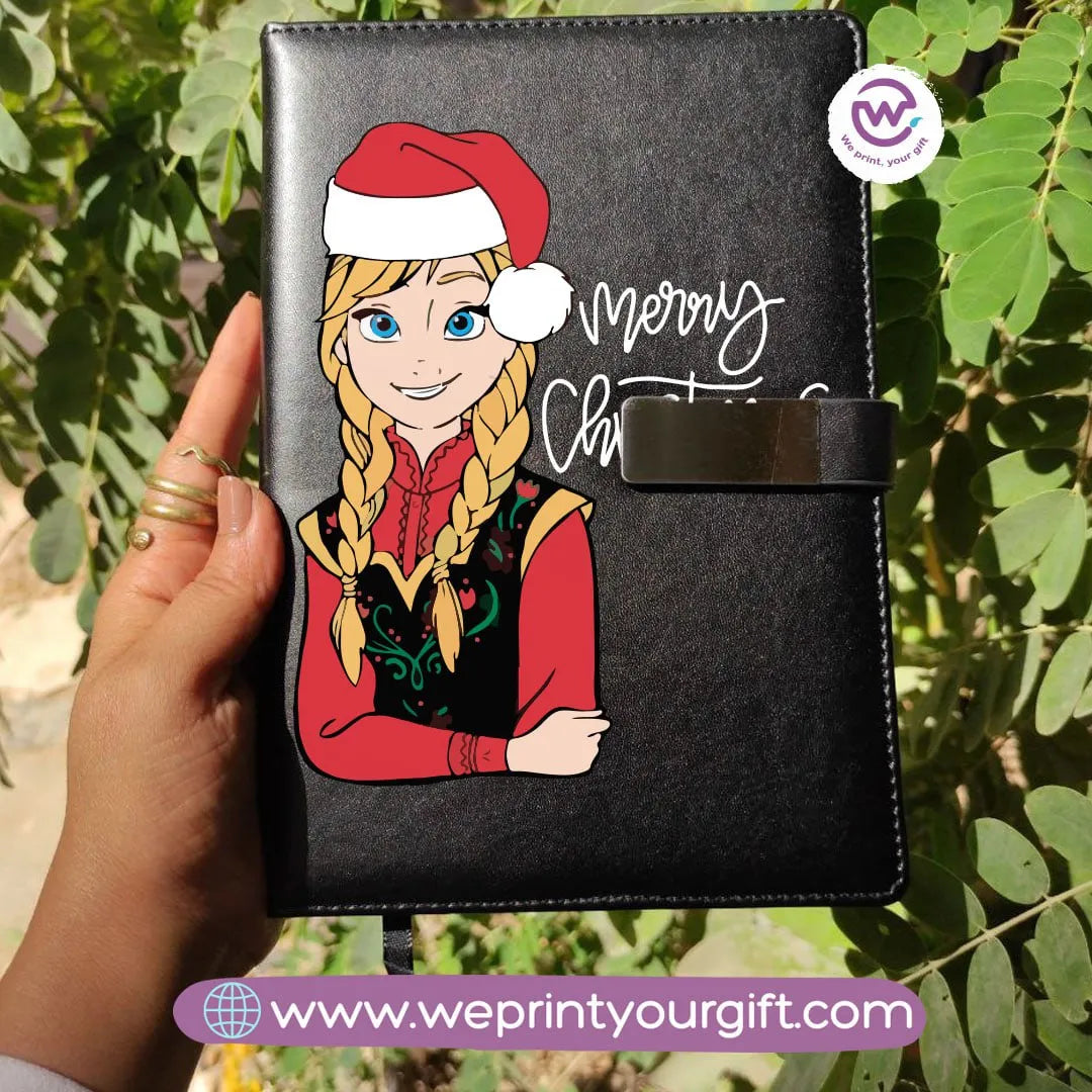 Leather Notebook with Magnetic Clip-Christmas - WE PRINT