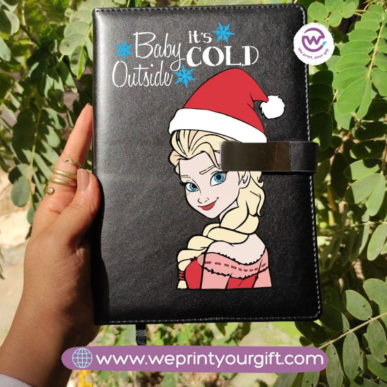 Leather Notebook with Magnetic Clip-Christmas - WE PRINT