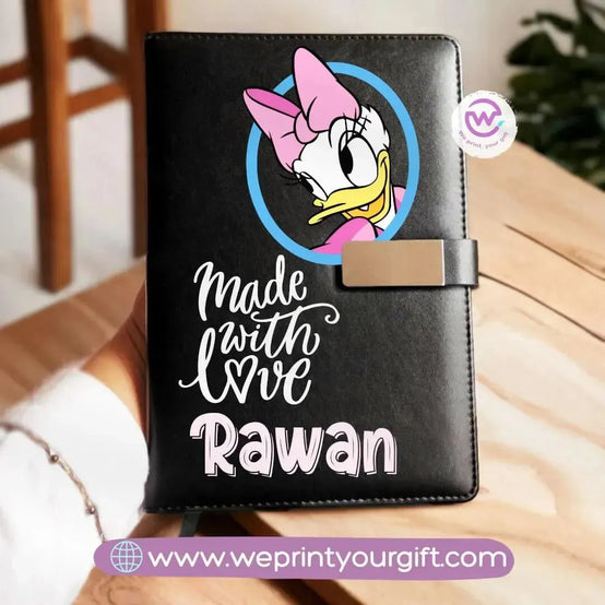 Leather Notebook with magnetic clip- Disney - WE PRINT