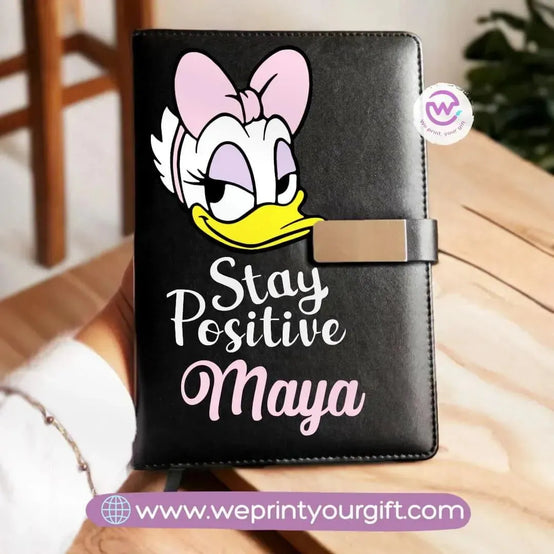 Leather Notebook with magnetic clip- Disney - WE PRINT