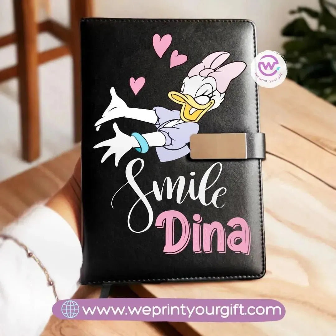 Leather Notebook with magnetic clip- Disney - WE PRINT