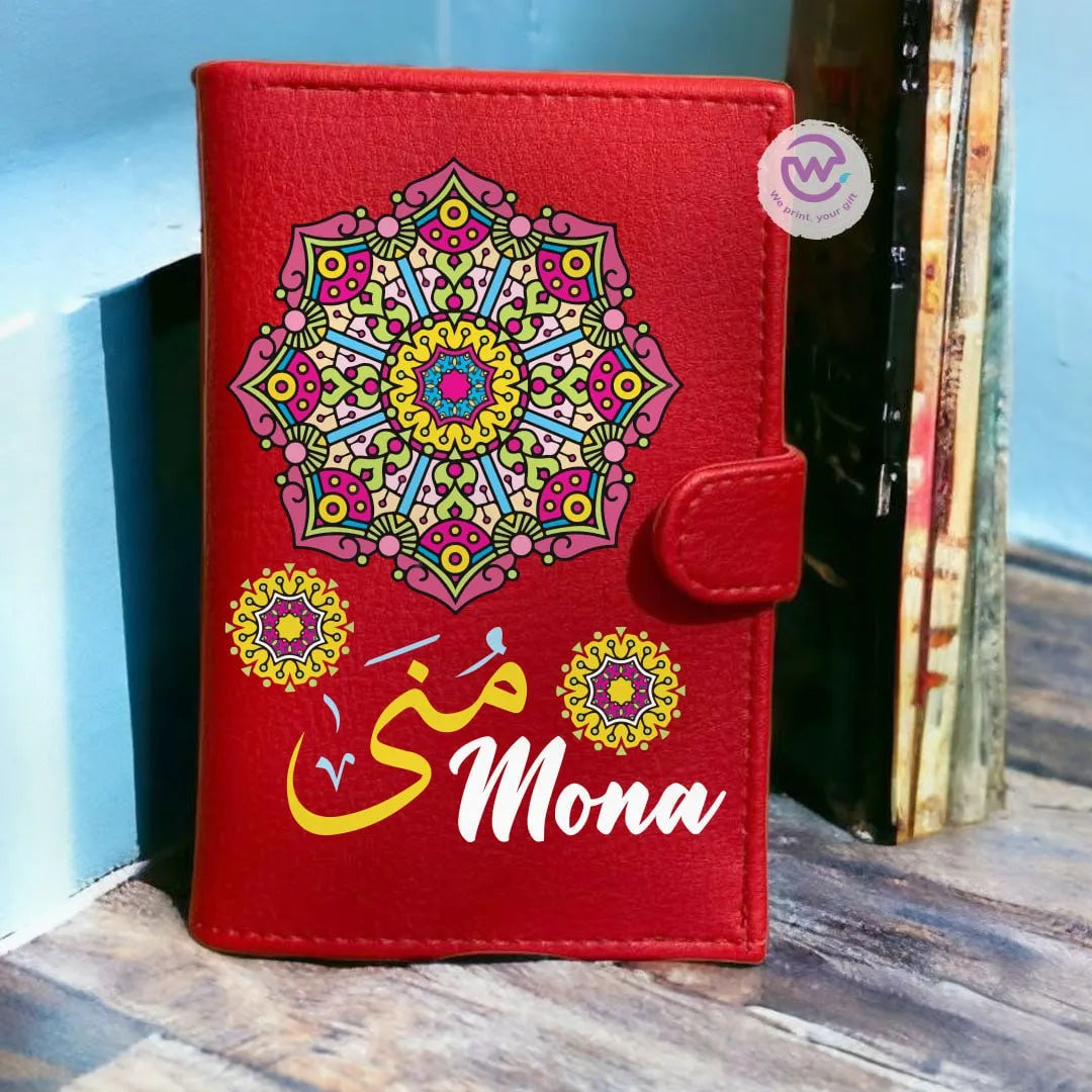 Leather wallet for women- Mandala - WE PRINT
