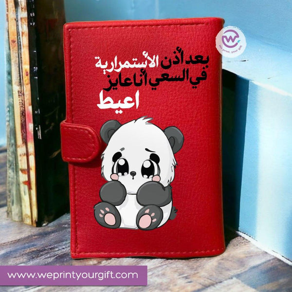 Leather wallet for women -Panda - WE PRINT