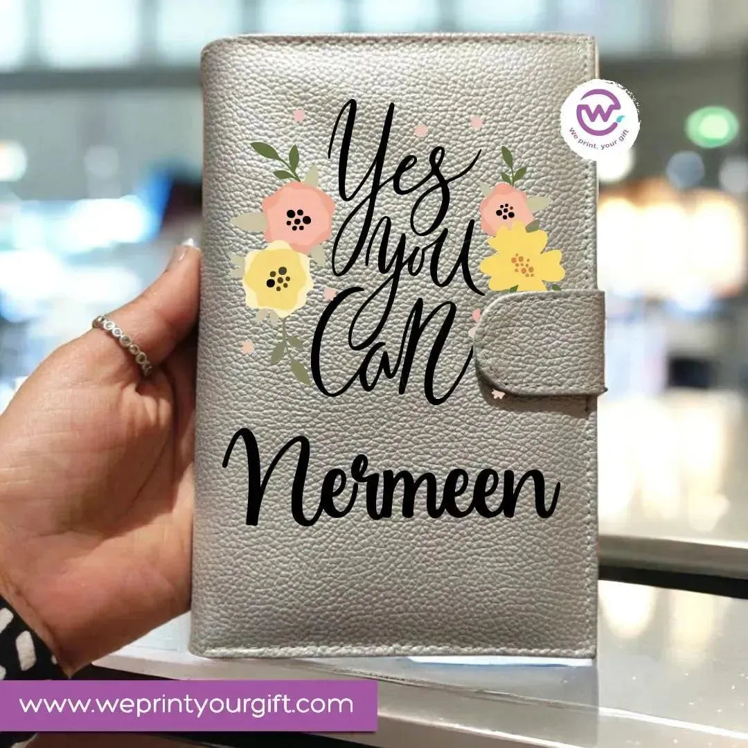 Leather wallet- inspirational quotes with Names - WE PRINT