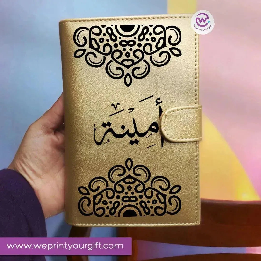 Leather wallet -Names -A - WE PRINT