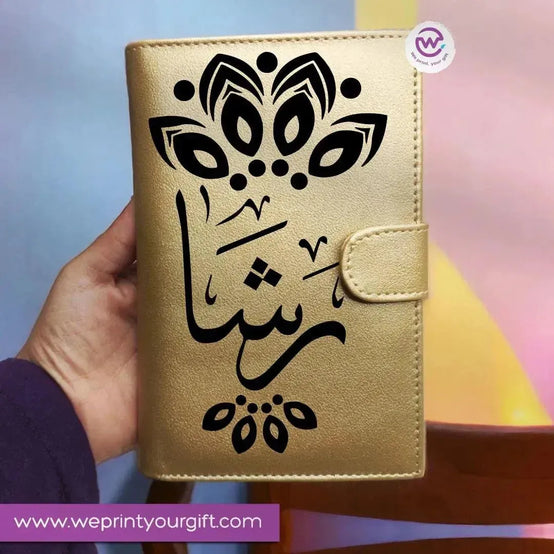 Leather wallet -Names -A - WE PRINT