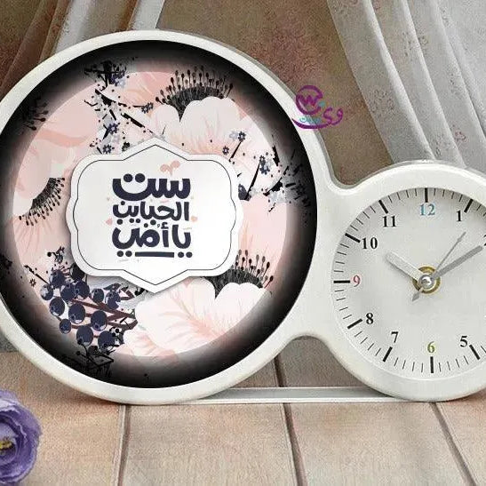 Lighting Mirror With Clock - Mom - WE PRINT