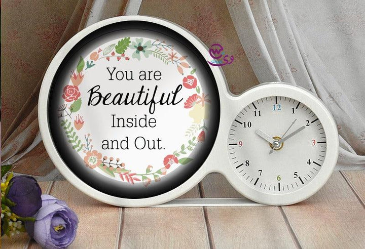 Lighting Mirror With Clock - Mom - weprint.yourgift