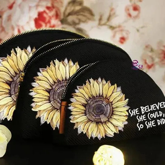 Make-up cases set - Sunflower Names - WE PRINT