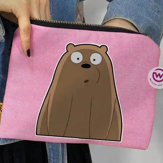 Makeup & Pencil Case-Cottons Duck - Three Bears - WE PRINT