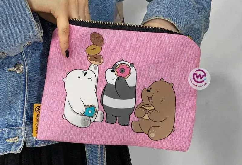Makeup & Pencil Case-Cottons Duck - Three Bears - WE PRINT