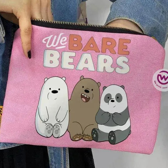 Makeup & Pencil Case-Cottons Duck - Three Bears - WE PRINT