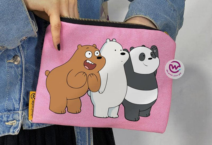 Makeup & Pencil Case-Cottons Duck - Three Bears - weprint.yourgift
