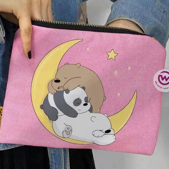 Makeup & Pencil Case-Cottons Duck - Three Bears - WE PRINT